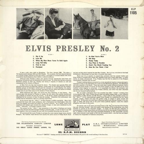 Elvis Presley Rock 'N' Roll No.2 UK英盤 LP Elvis Presley Rock 'n